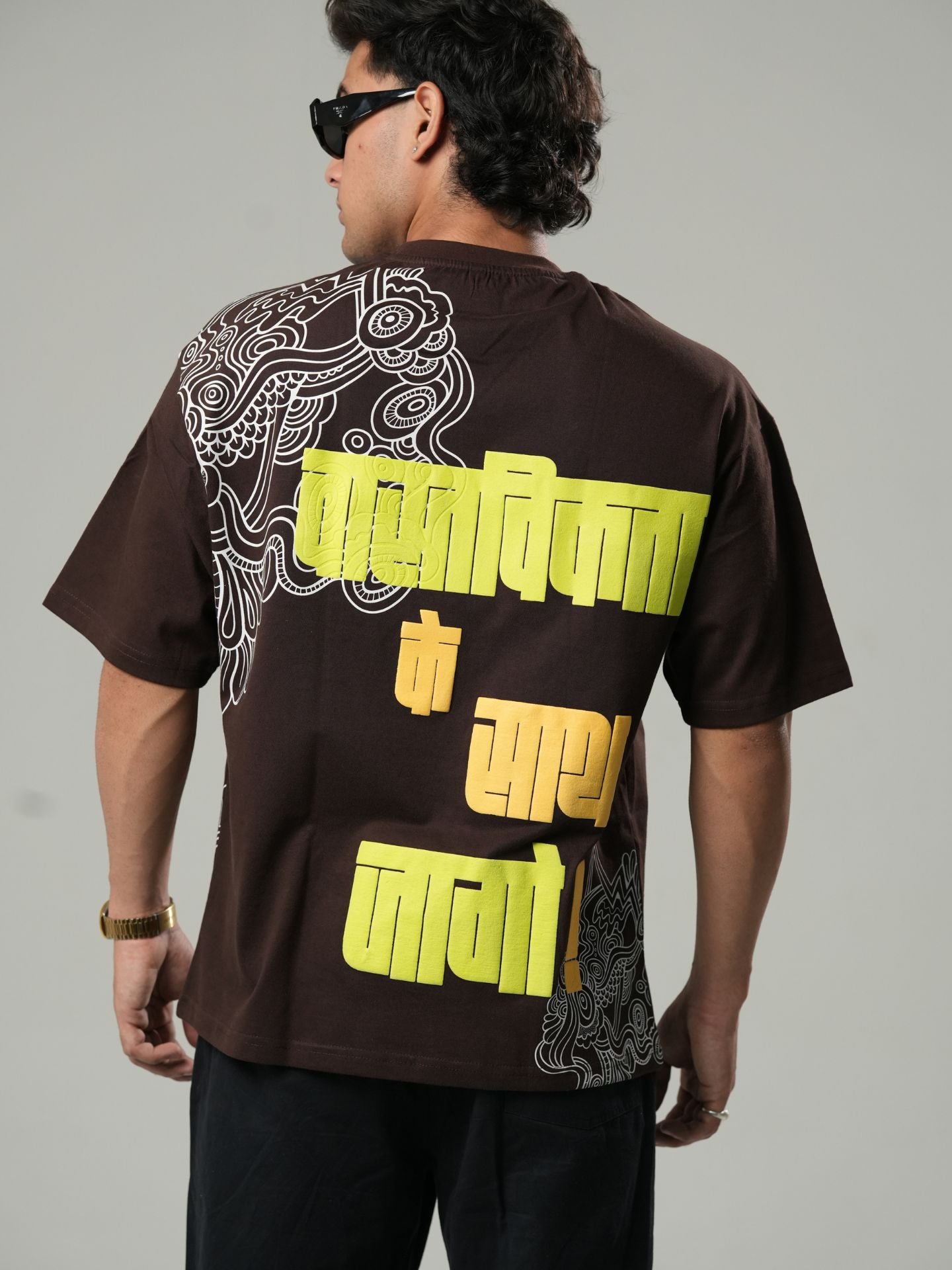 Vastavikta |Typography|screen &puff design| Oversized tshirt - Baggymonk