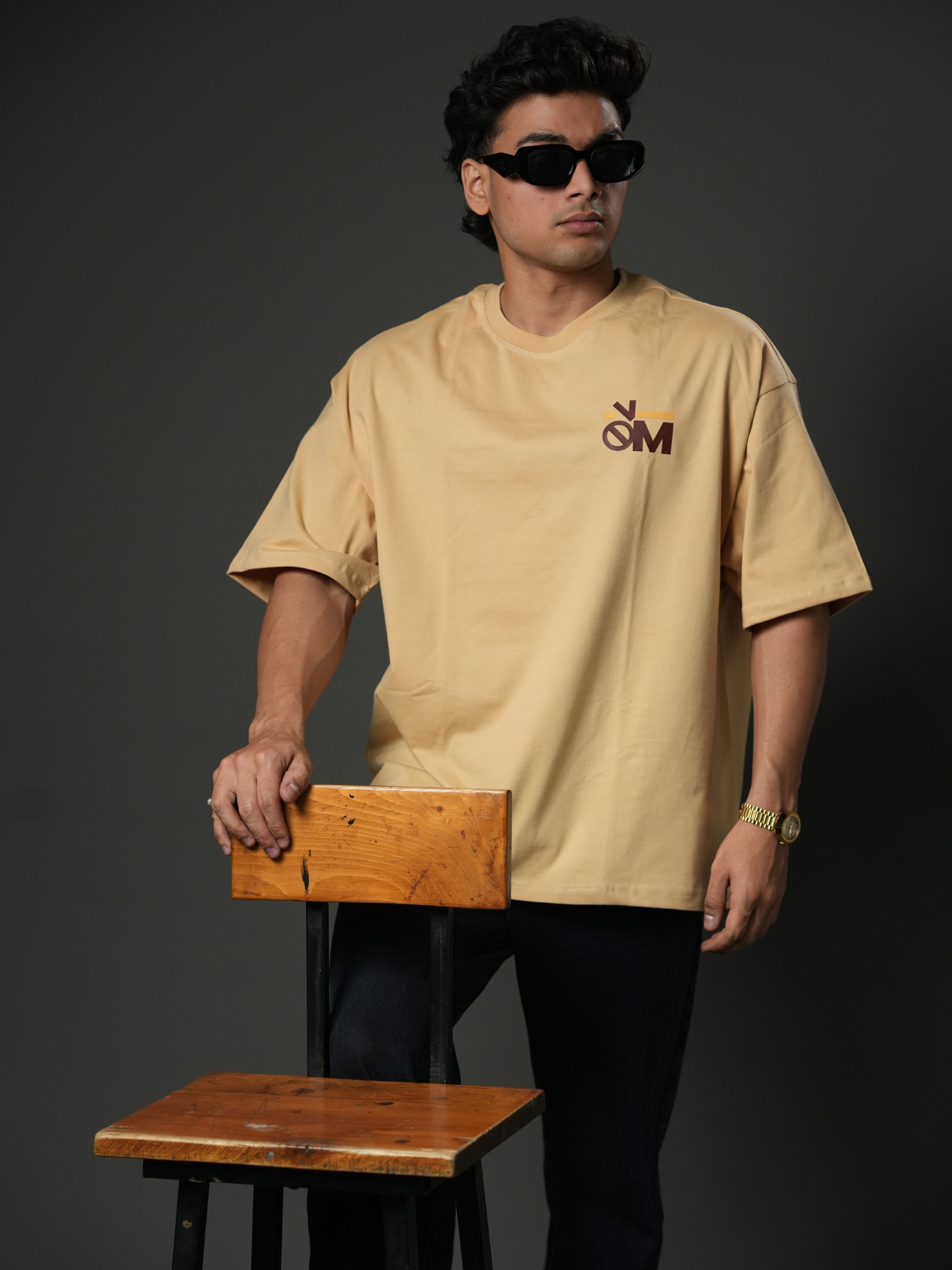 Plain Beige Oversized T-shirt - Baggymonk