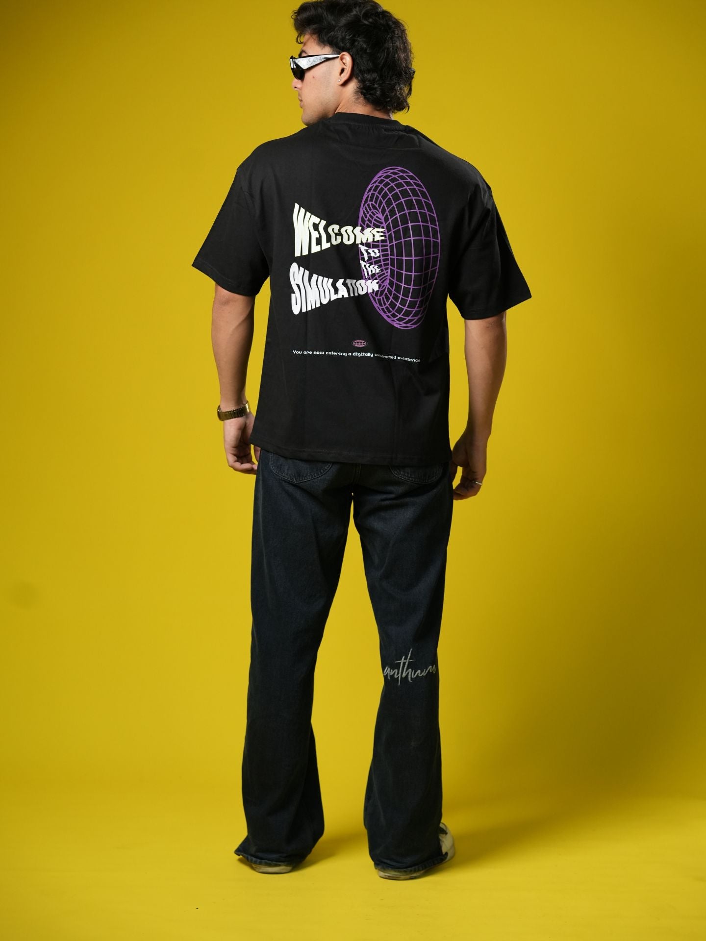 Welcome to the simulation |Typography| Oversized T-shirt - Baggymonk