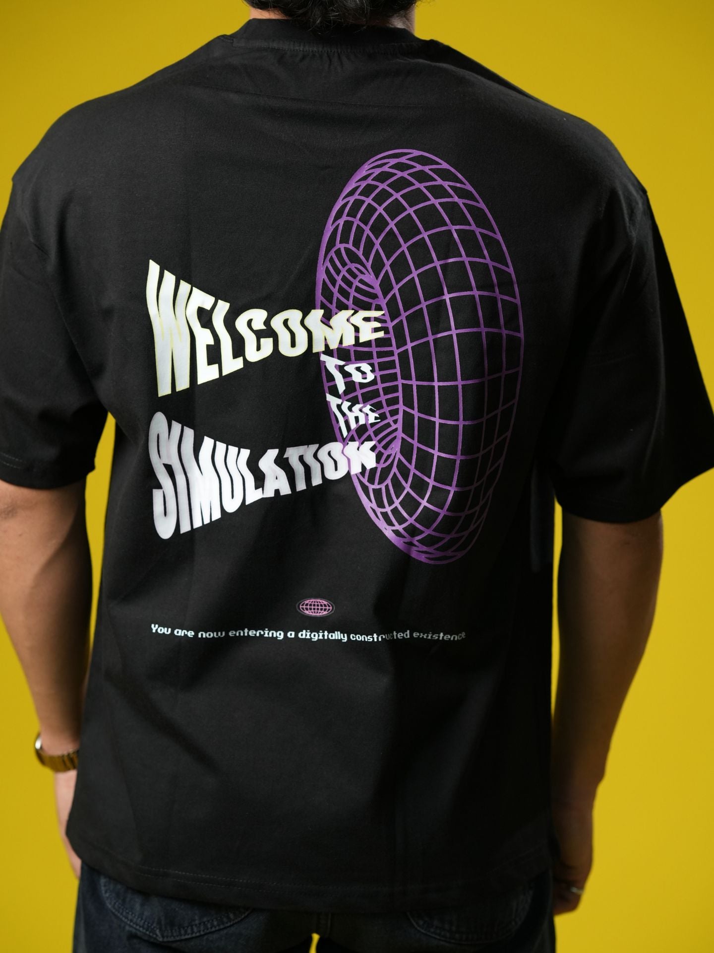 Welcome to the simulation |Typography| Oversized T-shirt - Baggymonk