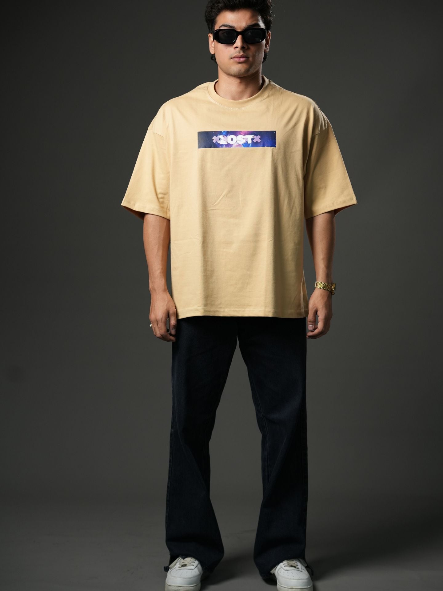 Lost In Nebula |Typography| Oversized T-shirt - Baggymonk