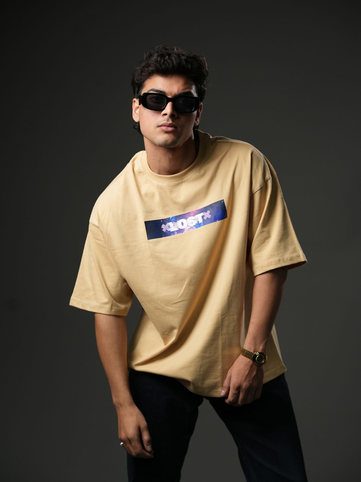 Lost In Nebula |Typography| Oversized T-shirt - Baggymonk