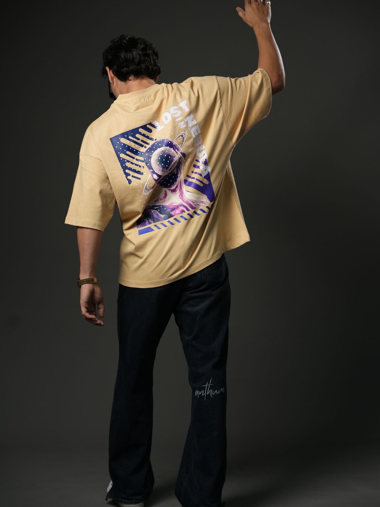 Lost In Nebula |Typography| Oversized T-shirt - Baggymonk
