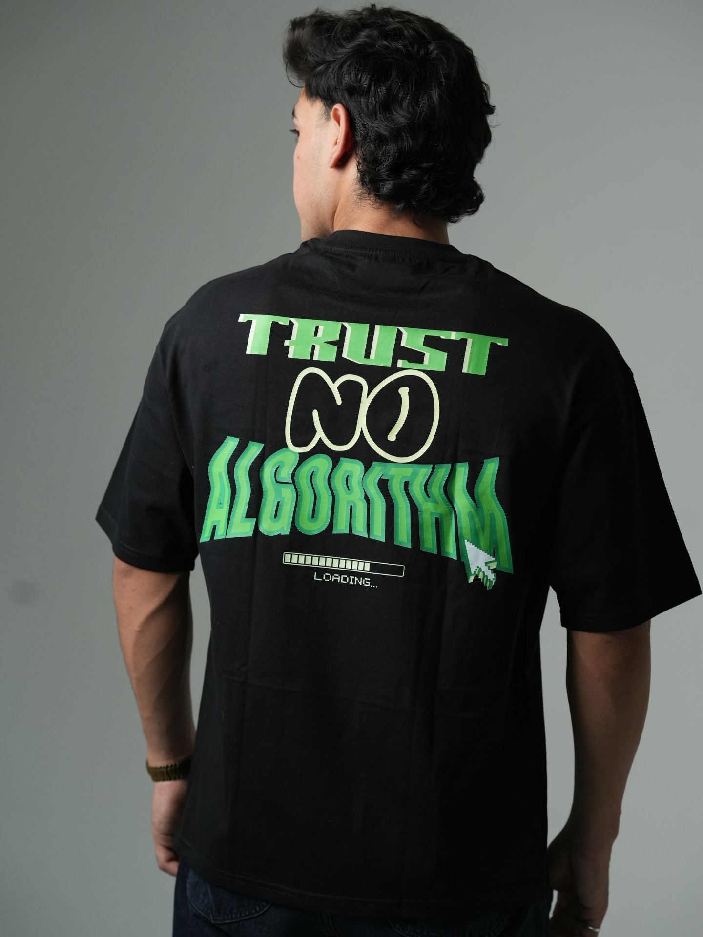 Trust No Algorithm |Typography |Oversized T-shirt - Baggymonk