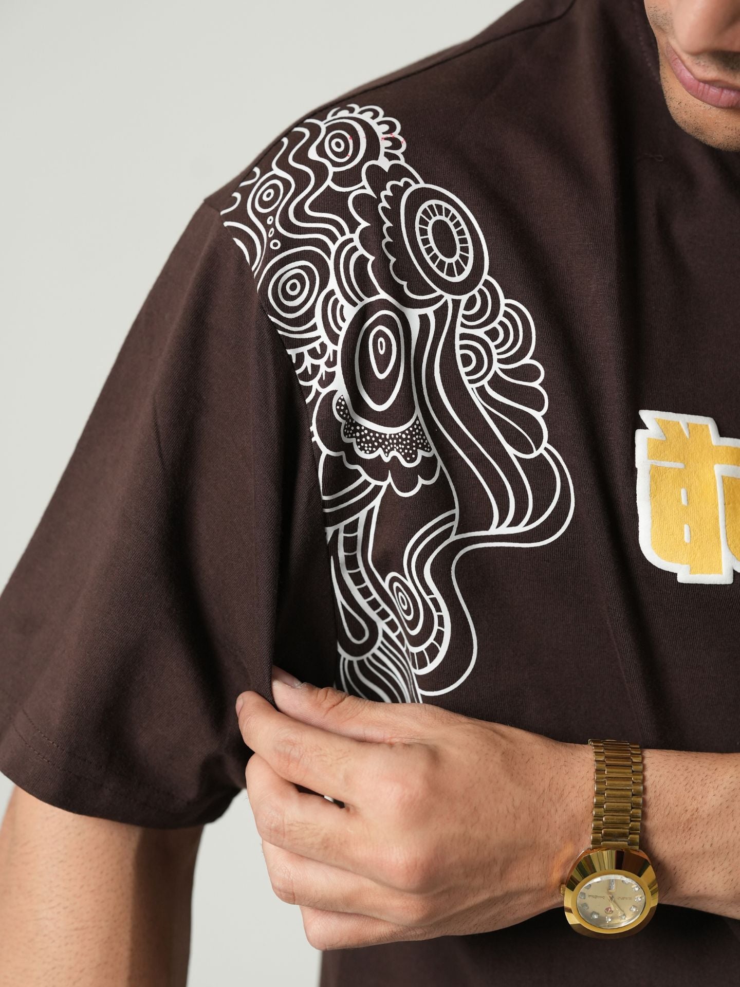 Vastavikta |Typography|screen &puff design| Oversized tshirt - Baggymonk