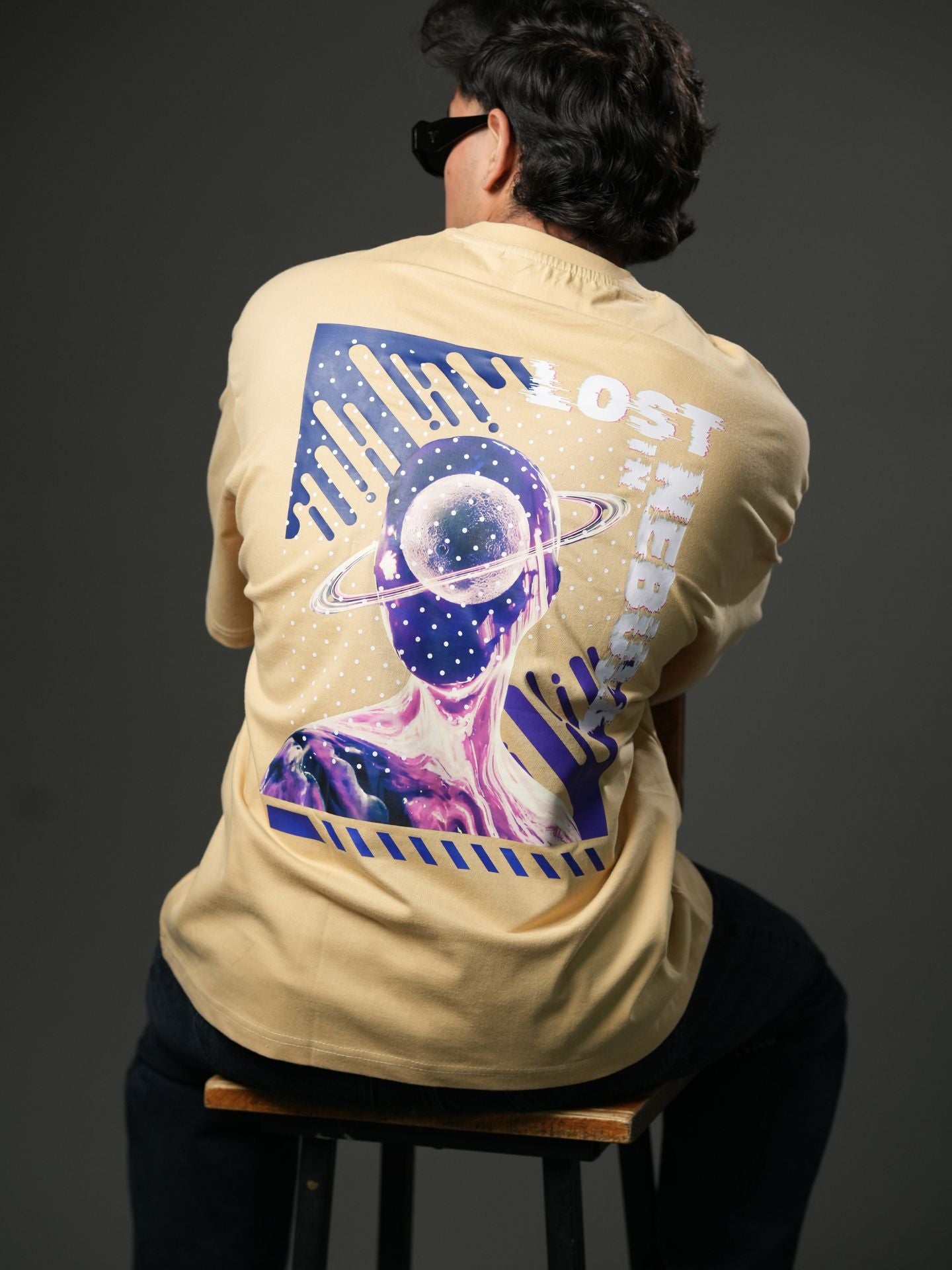 Lost In Nebula |Typography| Oversized T-shirt - Baggymonk