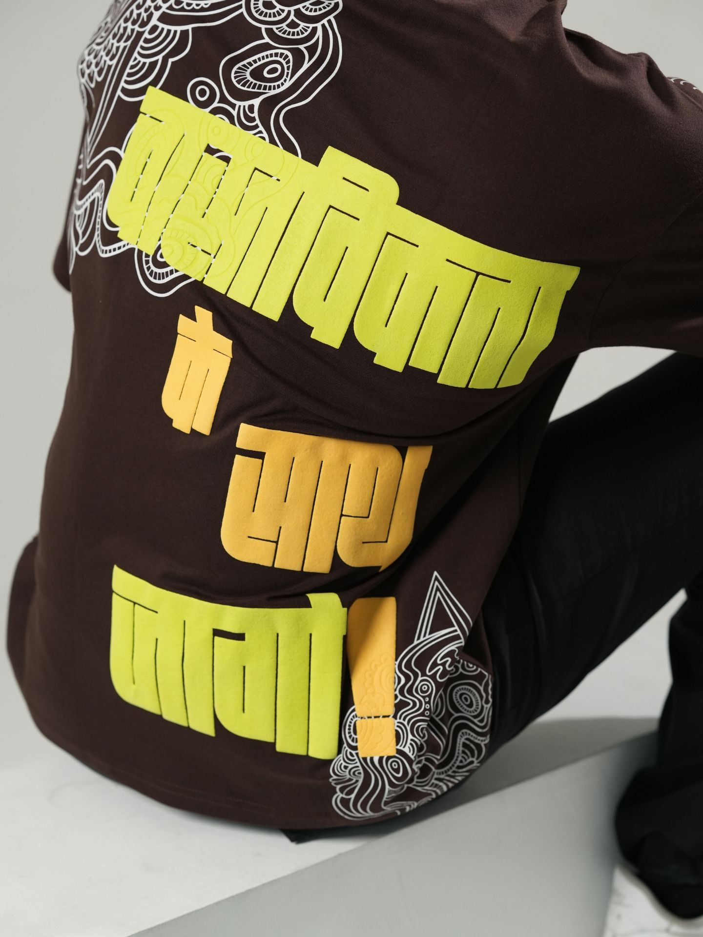Vastavikta |Typography|screen &puff design| Oversized tshirt - Baggymonk