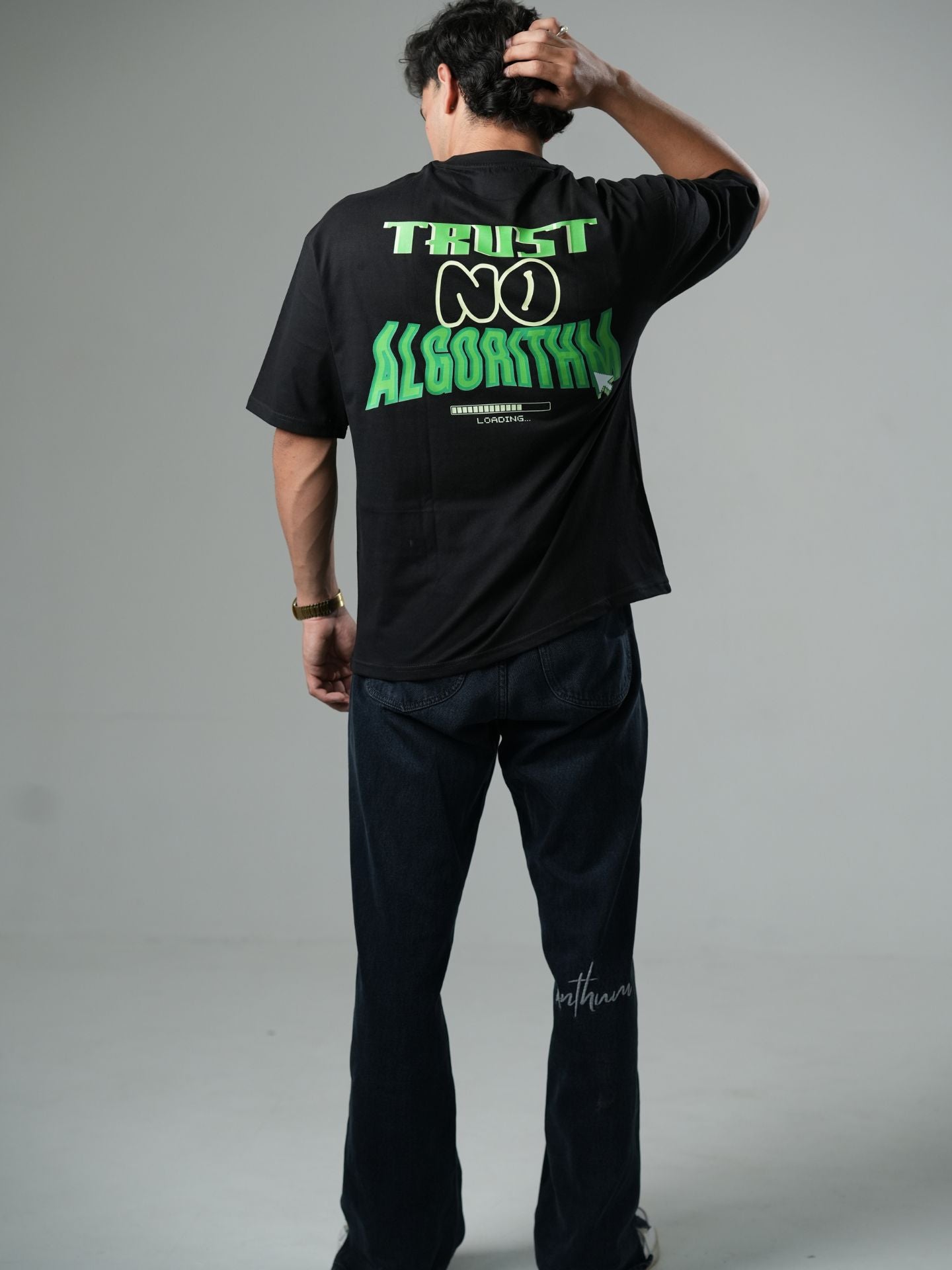 Trust No Algorithm |Typography |Oversized T-shirt - Baggymonk
