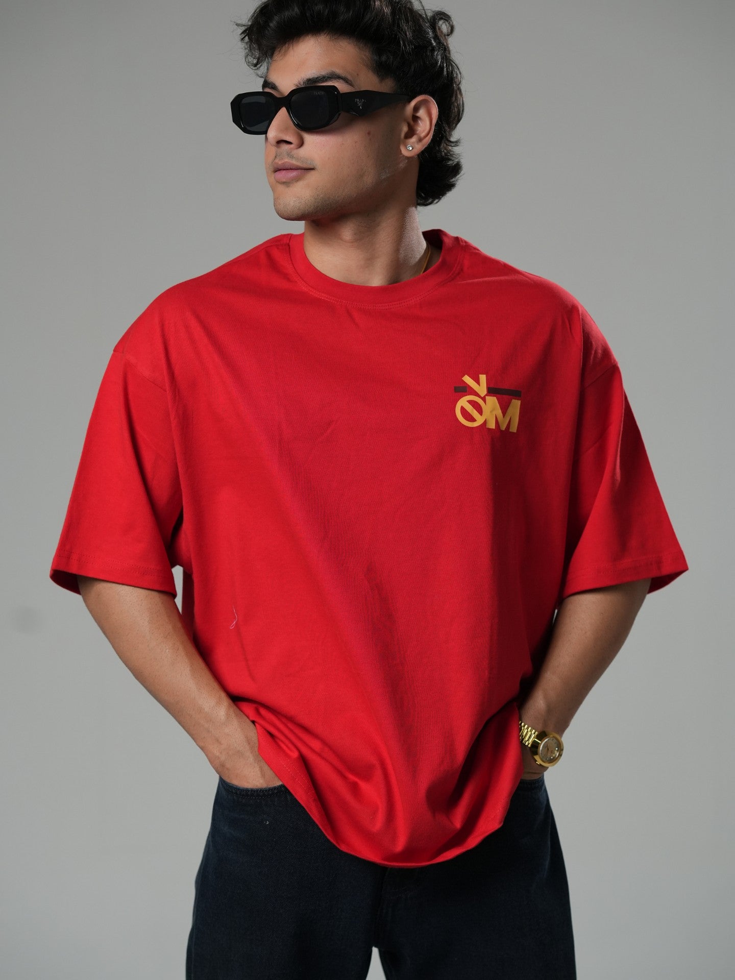 Plain red Oversized T-shirt - Baggymonk