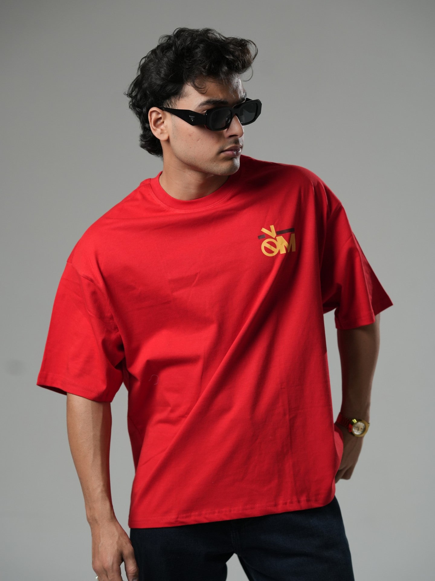 Plain red Oversized T-shirt - Baggymonk