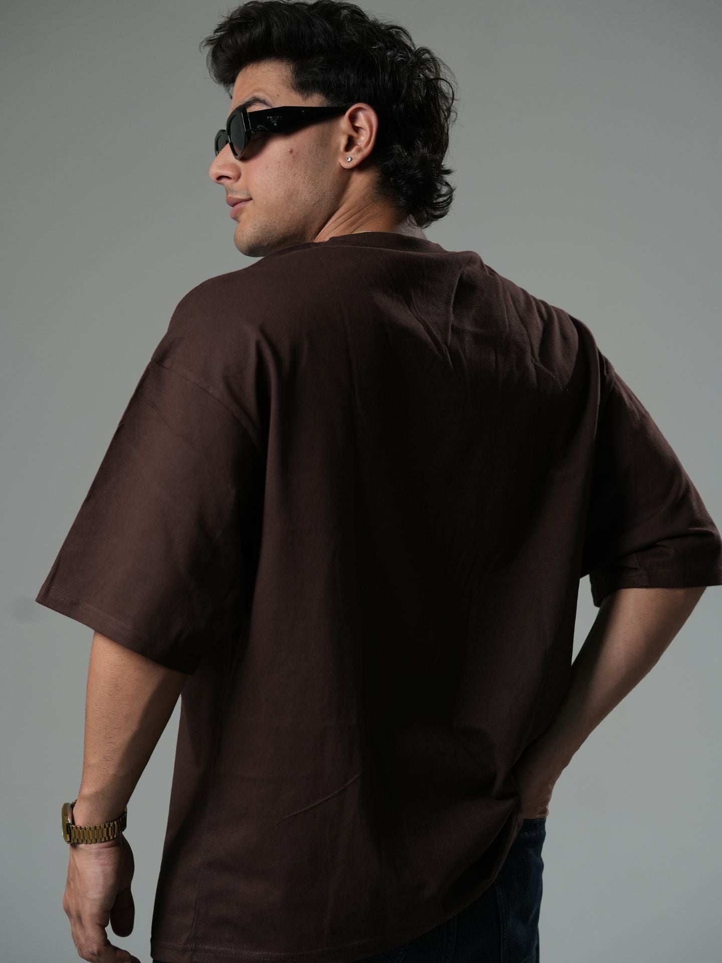 Plain Brown Oversized T-shirt - Baggymonk