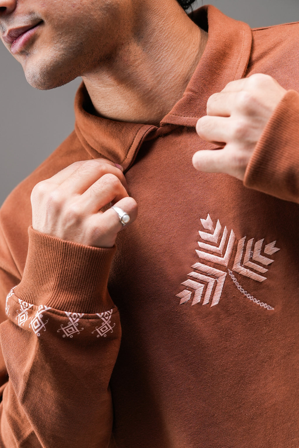 The Threads of Harmony | Collared  Oversized Sweatshirt - Baggymonk