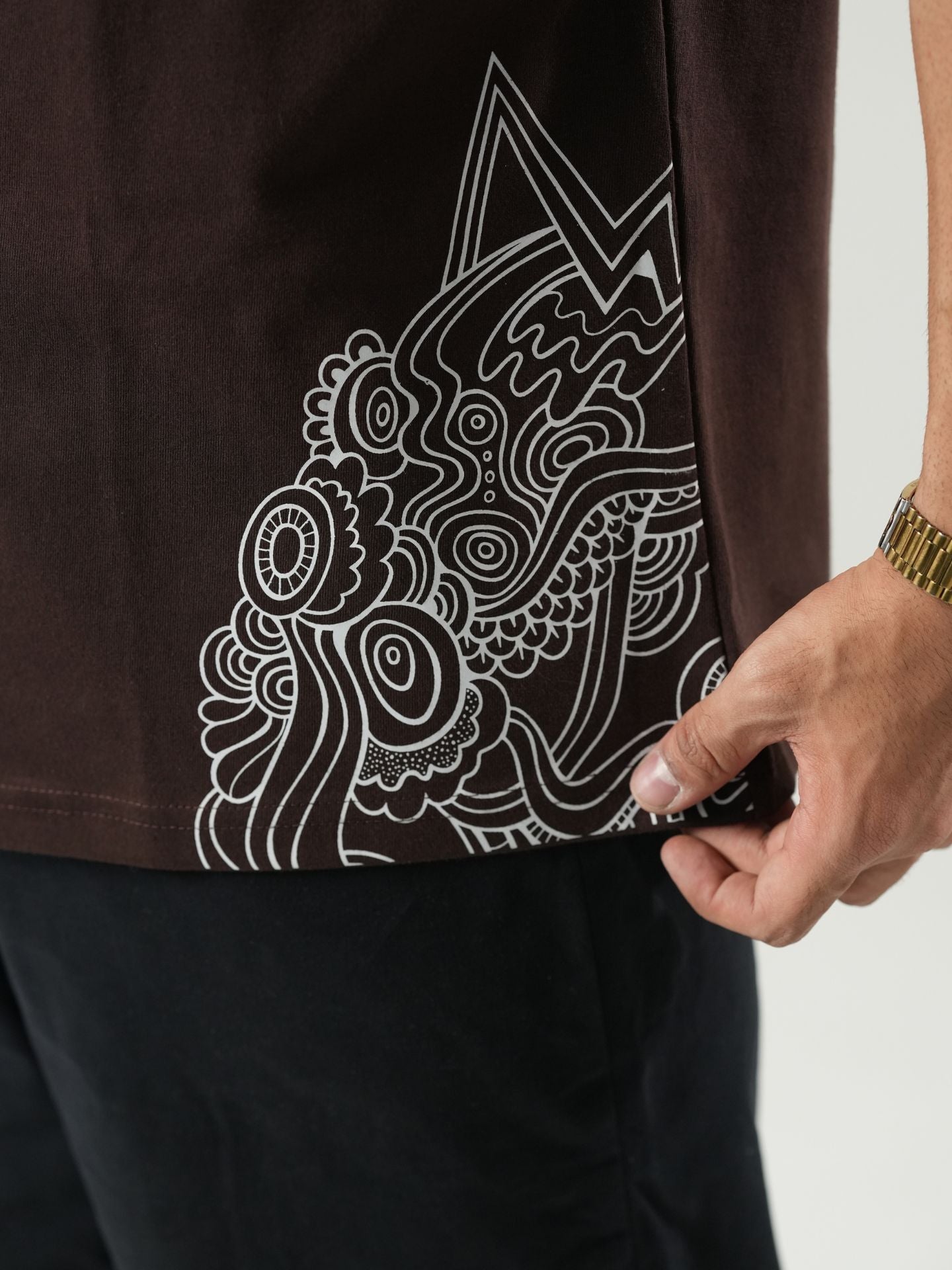 Vastavikta |Typography|screen &puff design| Oversized tshirt - Baggymonk